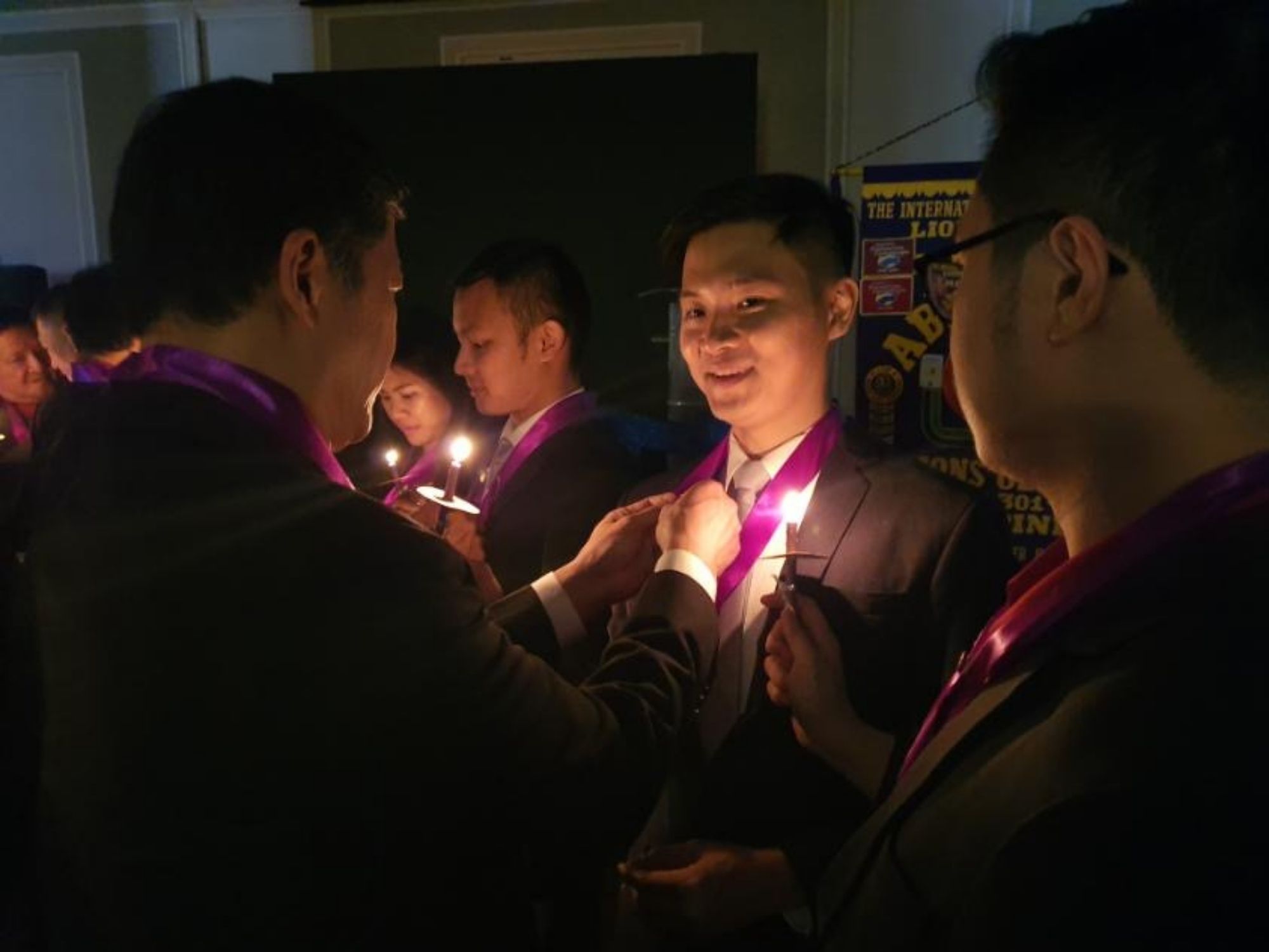 Volunteers preparing support materials
